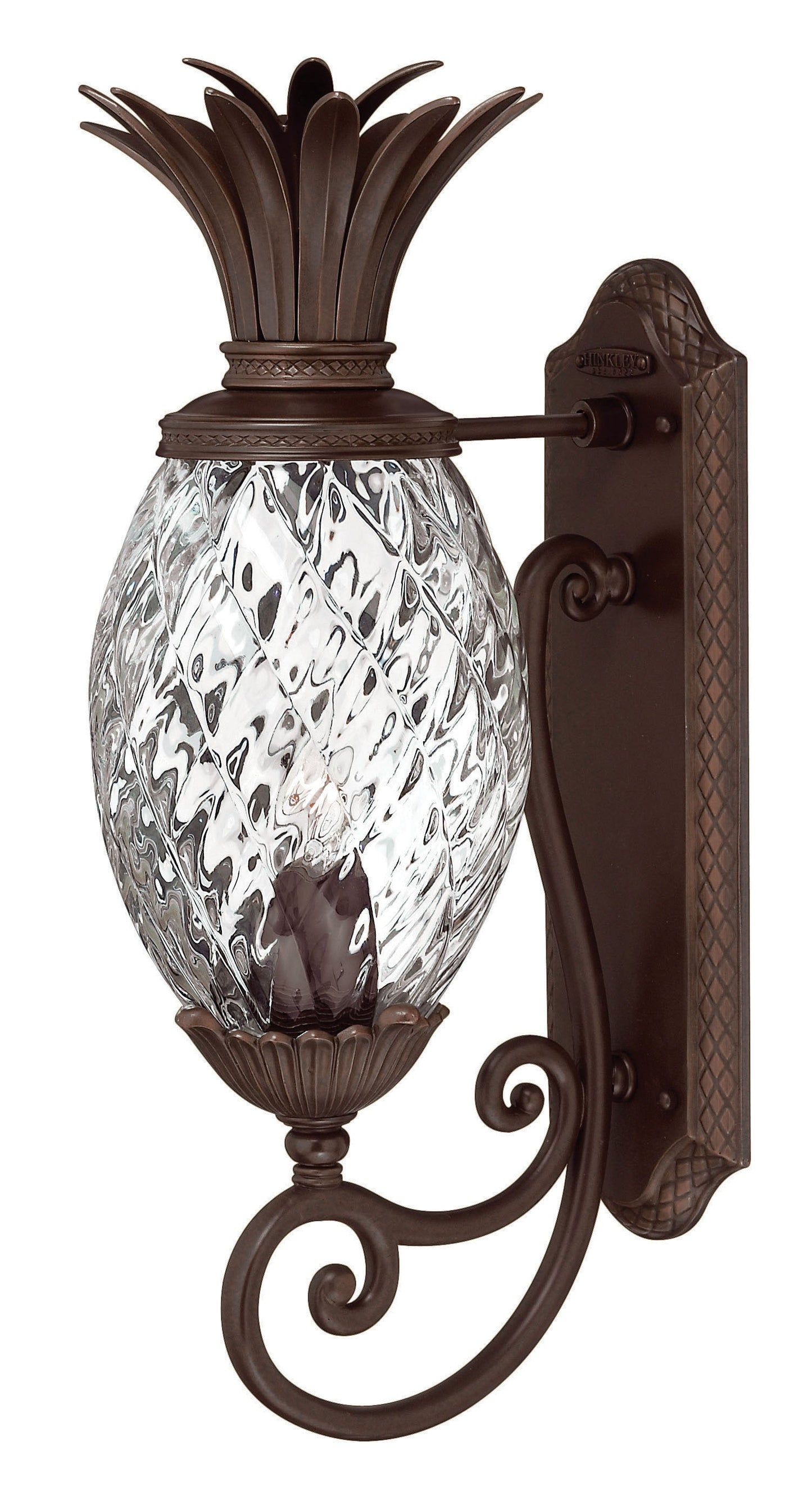 Plantation Large Wall Mount Lantern In Dark Bronze Finish