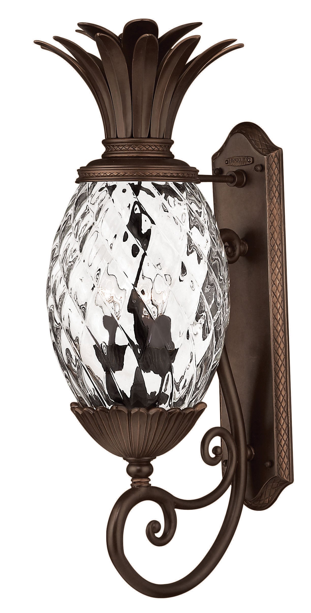 Plantation Large Wall Mount Lantern In Dark Bronze Finish