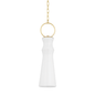 Borden Pendant with AGED BRASS/CERAMIC GLOSS WHITE Finish