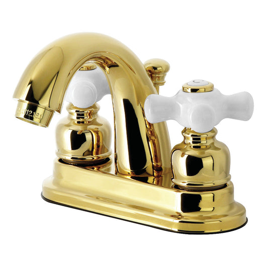 Restoration 4 Inch Centerset Bathroom Faucet in Polished Brass