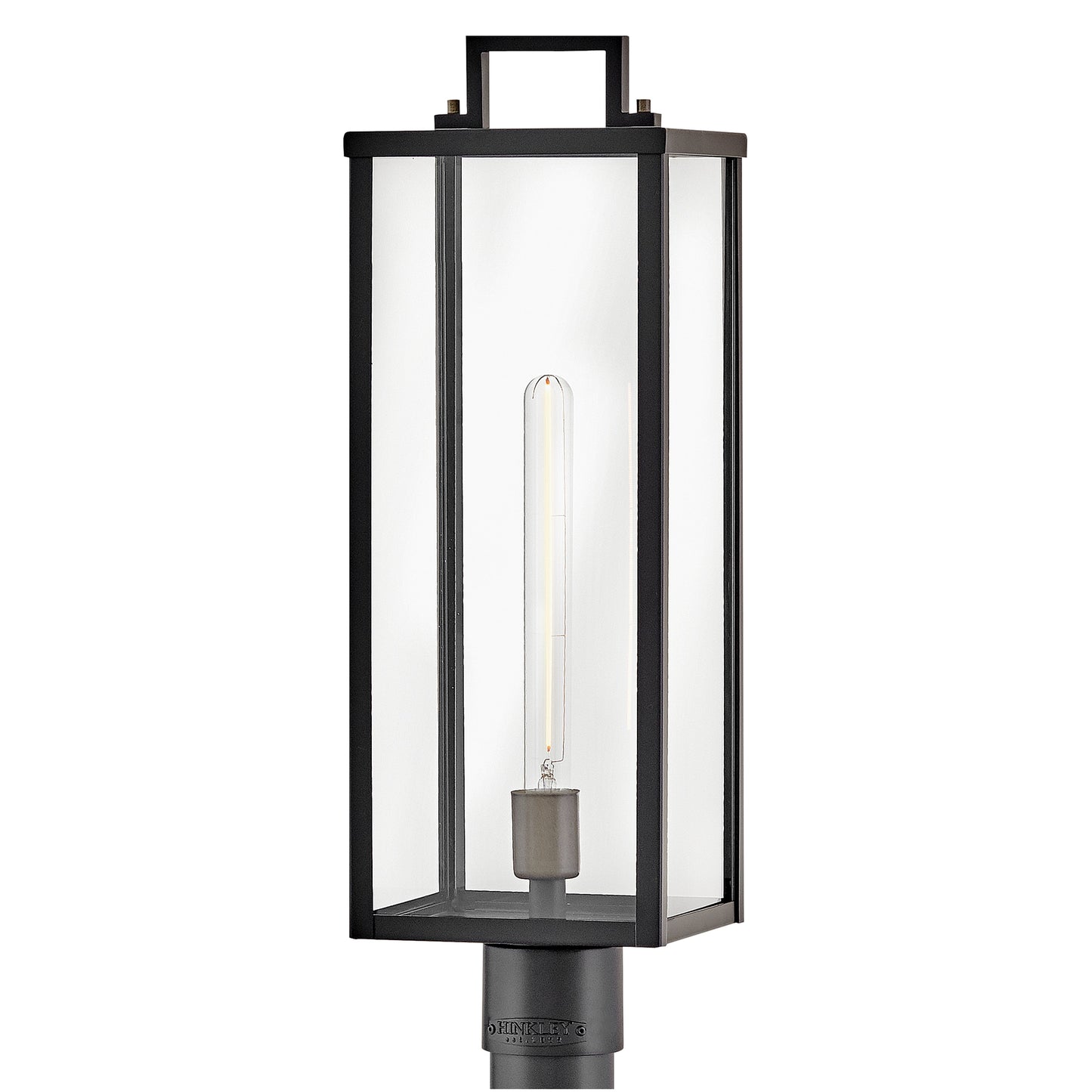 Catalina Large Post Mount Lantern In Black Finish