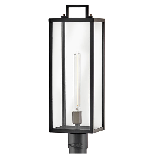 Catalina Large Post Mount Lantern In Black Finish
