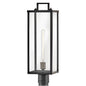 Catalina Large Post Mount Lantern In Black Finish