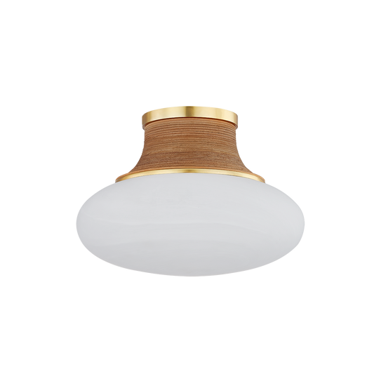 PEARL RIVER Flush Mount with Aged Brass Finish