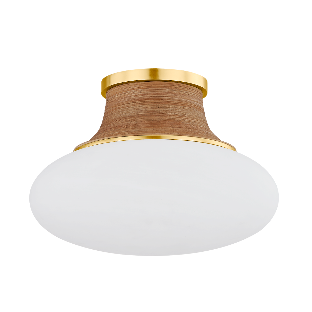 PEARL RIVER Flush Mount with Aged Brass Finish