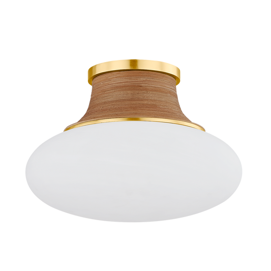 PEARL RIVER Flush Mount with Aged Brass Finish