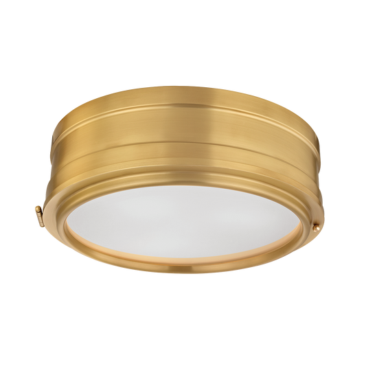 Rye Flush Mount with Aged Brass Finish