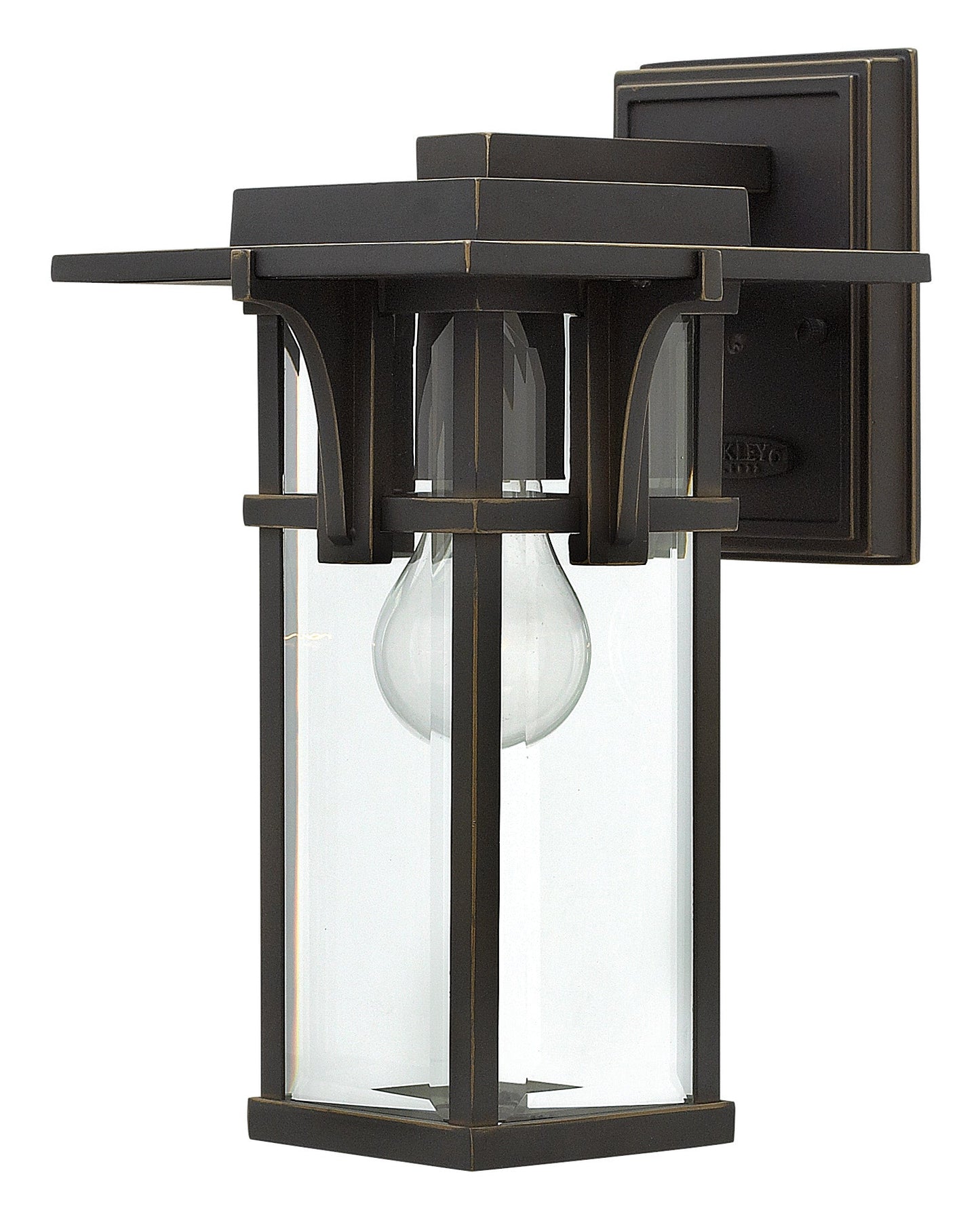 Manhattan Small Wall Mount Lantern In Light Bronze Finish