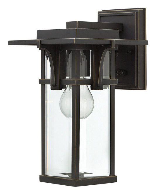 Manhattan Small Wall Mount Lantern In Light Bronze Finish