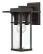 Manhattan Small Wall Mount Lantern In Light Bronze Finish
