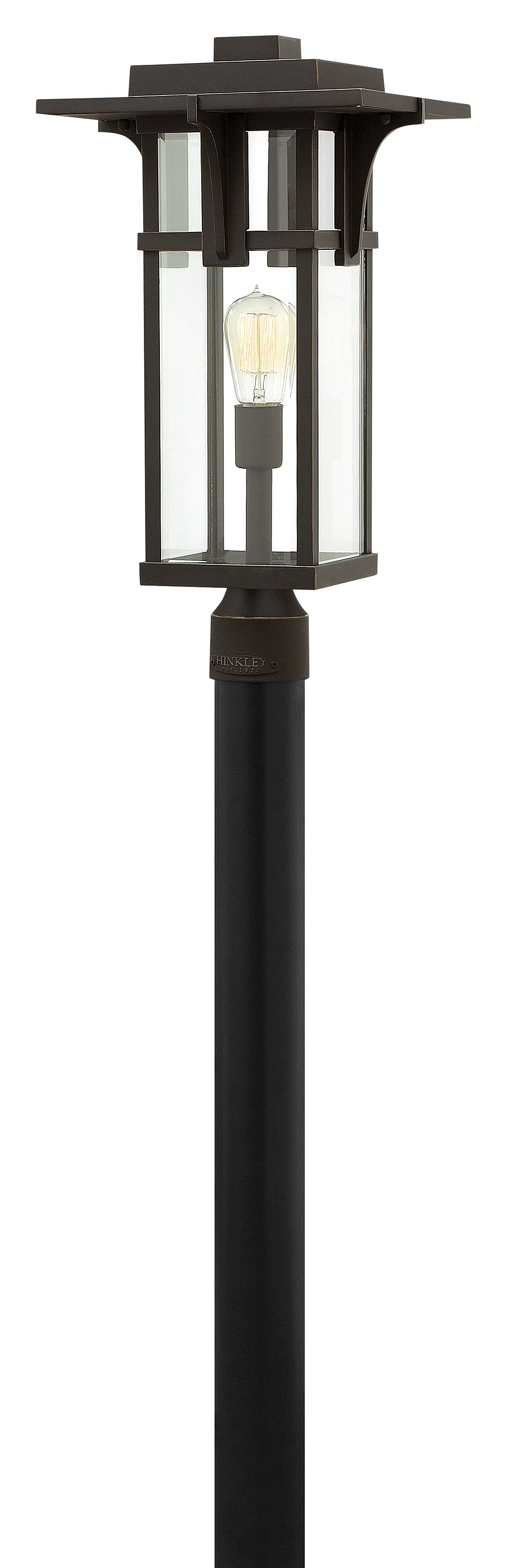 Manhattan Large Post Top or Pier Mount Lantern In Light Bronze Finish