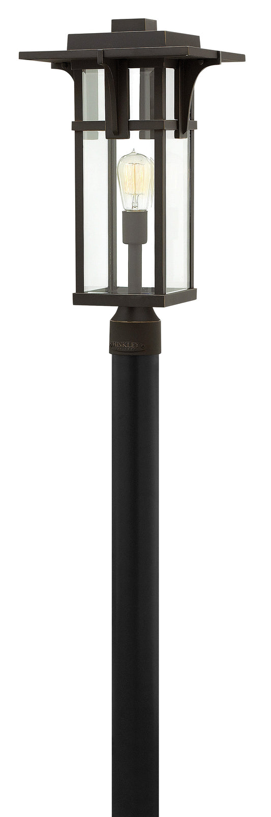 Manhattan Large Post Top or Pier Mount Lantern In Light Bronze Finish