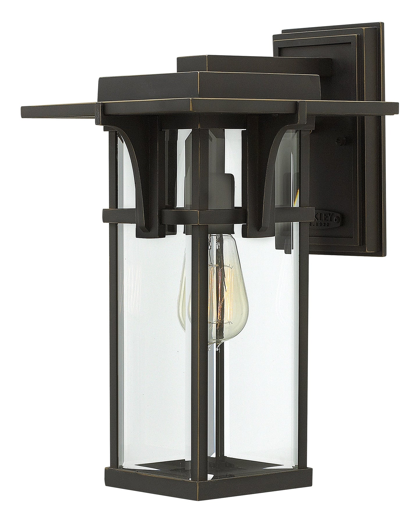 Manhattan Medium Wall Mount Lantern In Light Bronze Finish