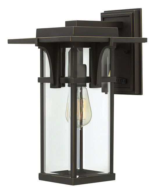 Manhattan Medium Wall Mount Lantern In Light Bronze Finish