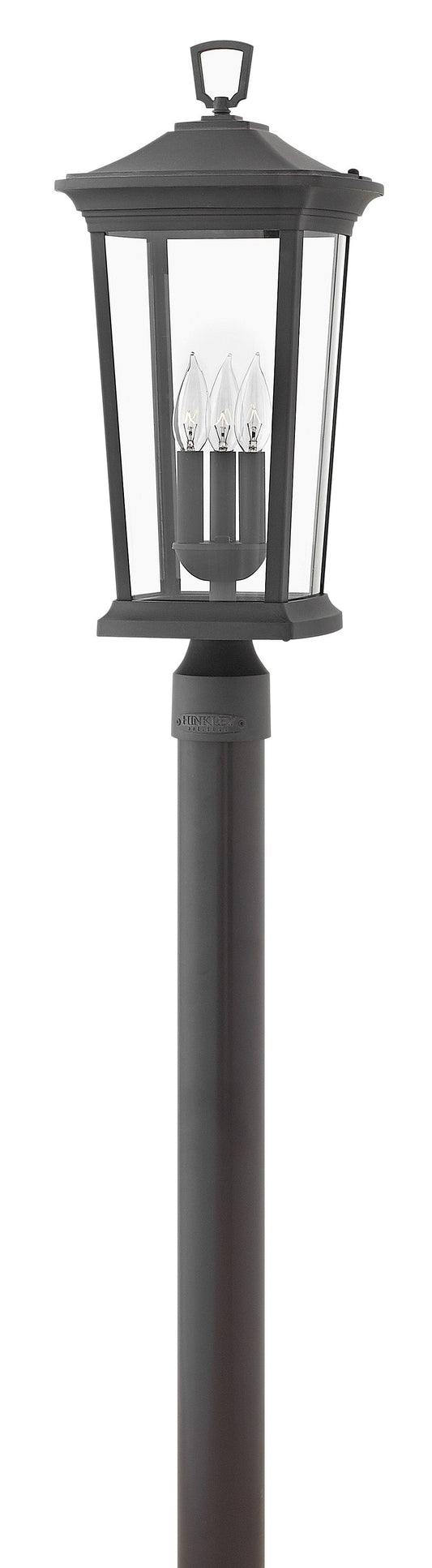 Bromley Large Post Top or Pier Mount Lantern In Black Finish