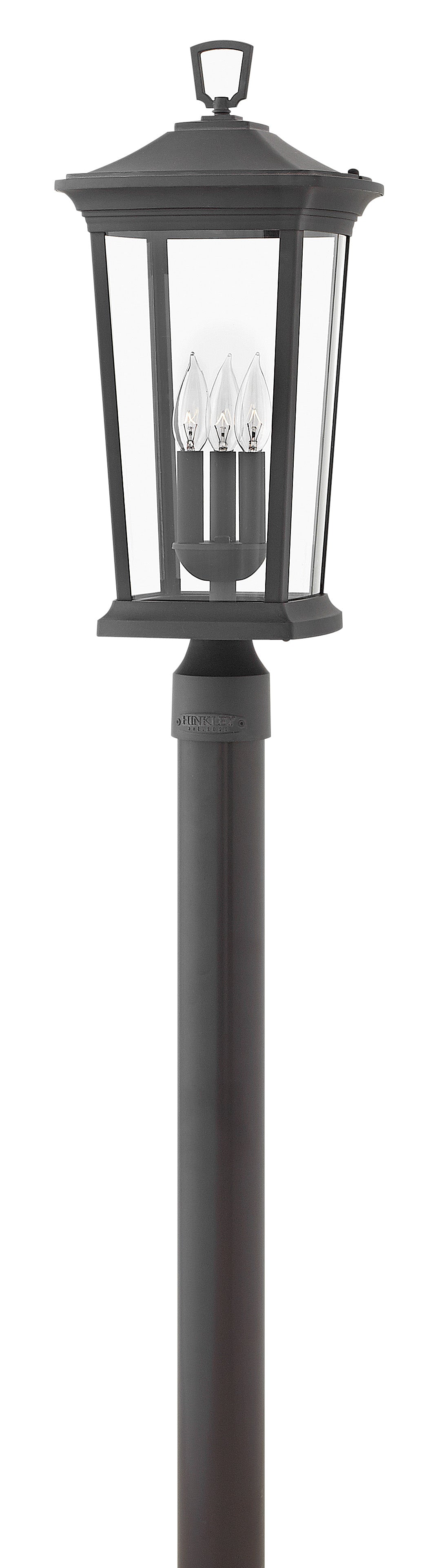 Bromley Large Post Top or Pier Mount Lantern In Black Finish