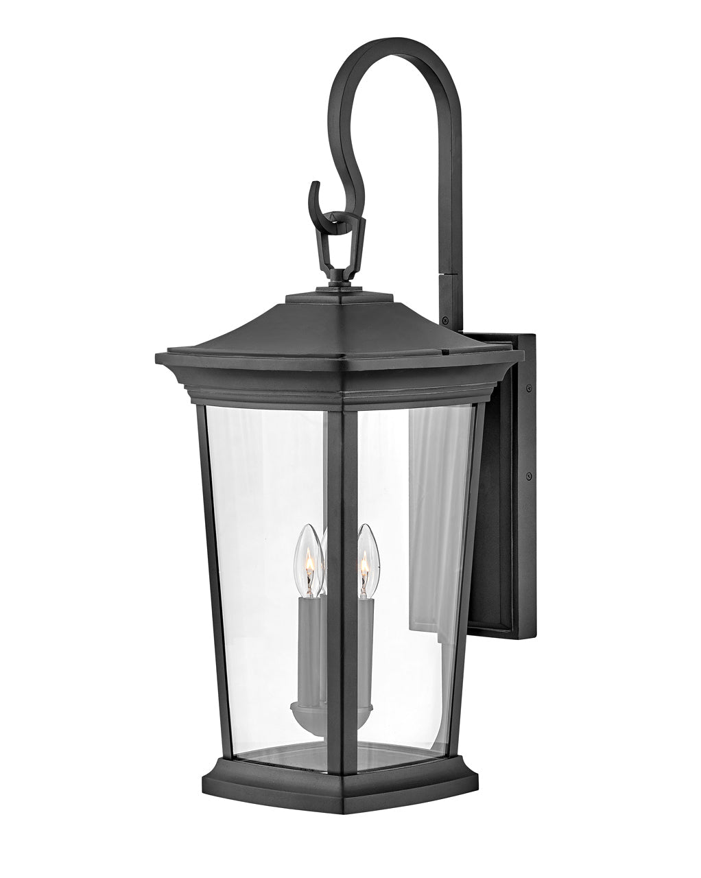 Bromley Large Wall Mount Lantern In Black Finish