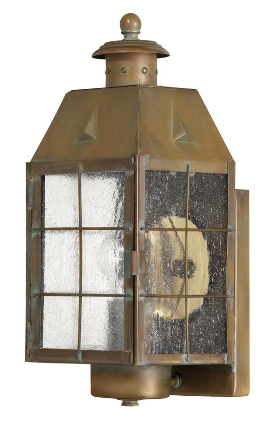 Nantucket Medium Wall Mount Lantern In Dark Brass Finish
