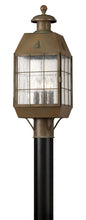 Nantucket Medium Post Top or Pier Mount Lantern In Dark Brass Finish
