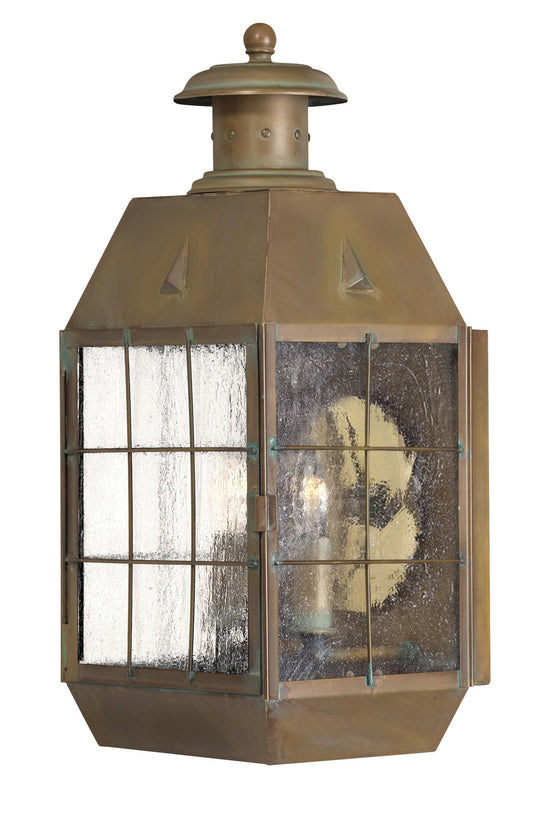 Nantucket Medium Wall Mount Lantern In Dark Brass Finish