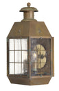 Nantucket Medium Wall Mount Lantern In Dark Brass Finish