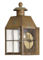 Nantucket Small Wall Mount Lantern In Dark Brass Finish