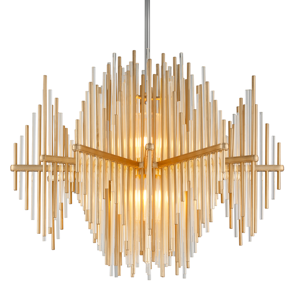 Theory Chandelier In GOLD LEAF/STAINLESS STEEL Finish
