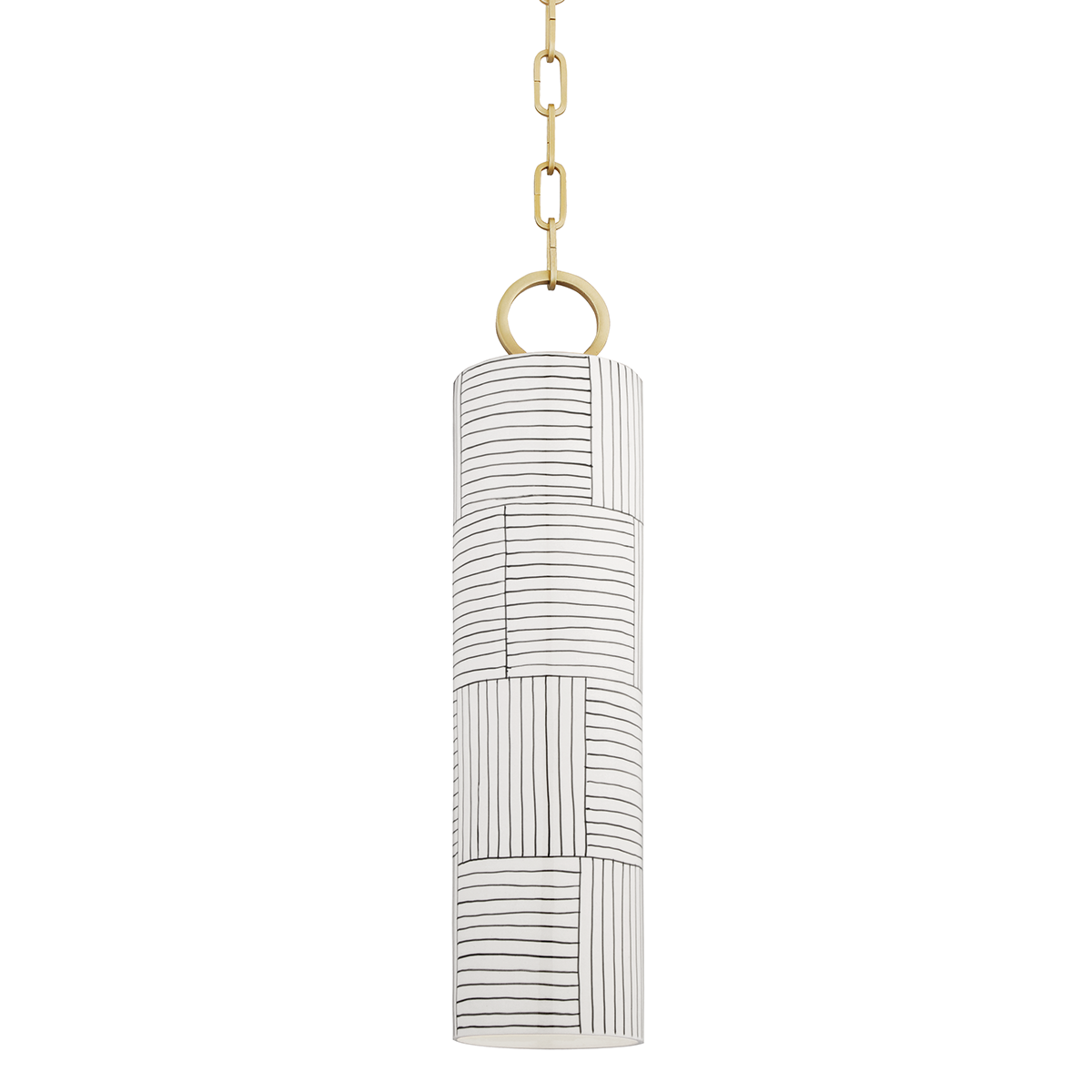 Brookville Pendant with Aged Brass/stripe Combo Finish