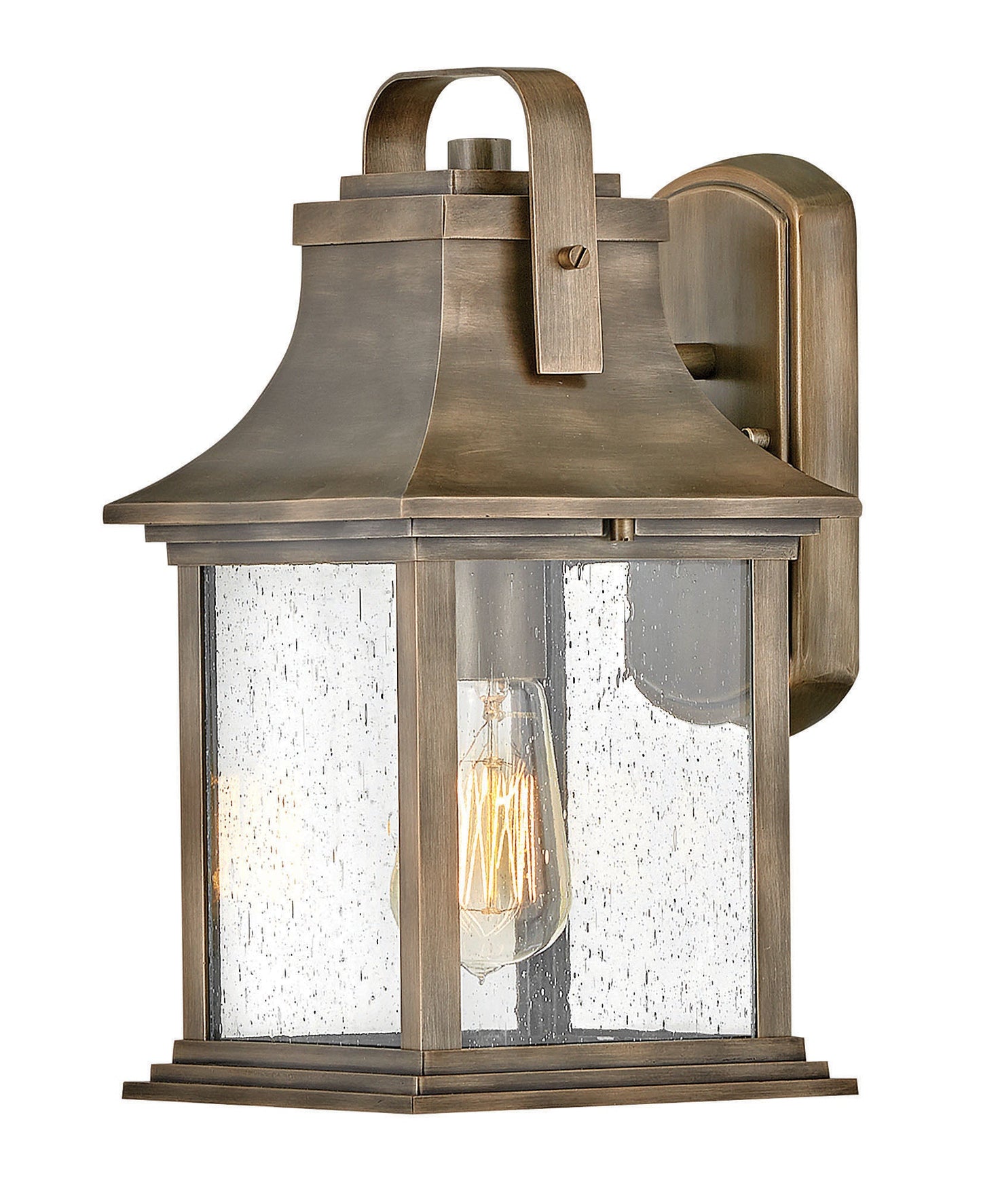 Grant Medium Wall Mount Lantern In Light Bronze Finish