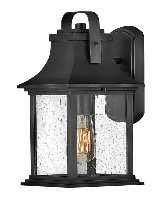 Grant Medium Wall Mount Lantern In Black Finish