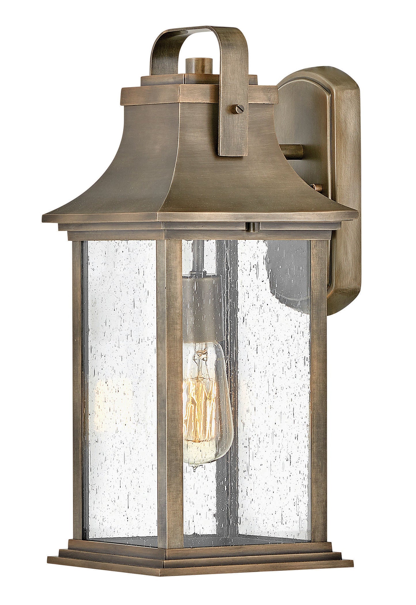 Grant Medium Wall Mount Lantern In Light Bronze Finish