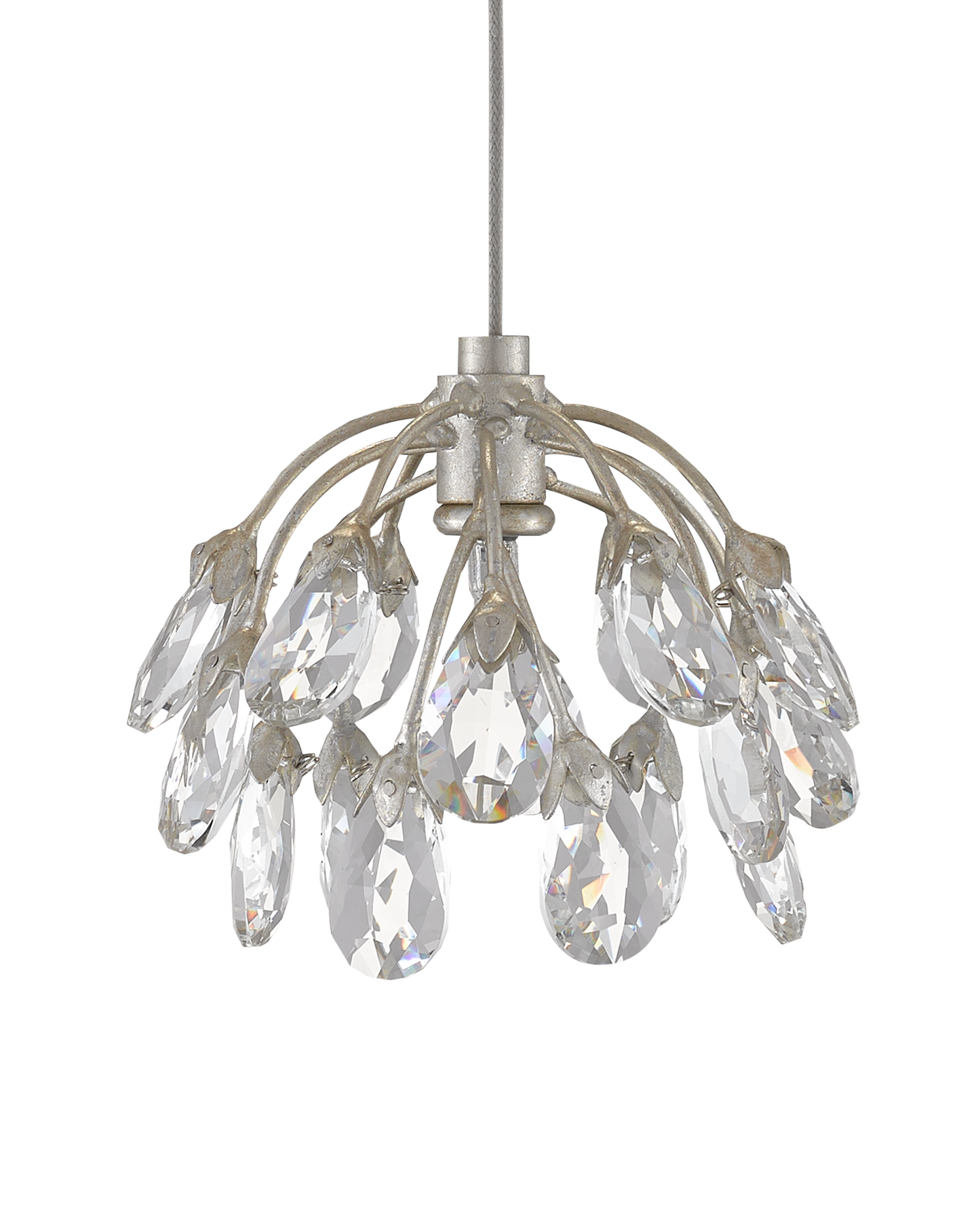 Crystal Bud 3-Light Round Multi-Drop Pendant