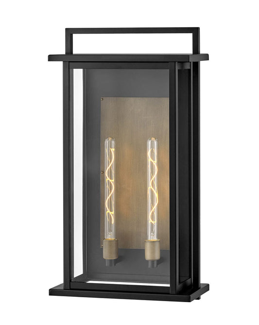 Langston Large Wall Mount Lantern In Black Finish