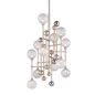 Majorette Chandelier In SILVER LEAF W POLISHED CHROME Finish