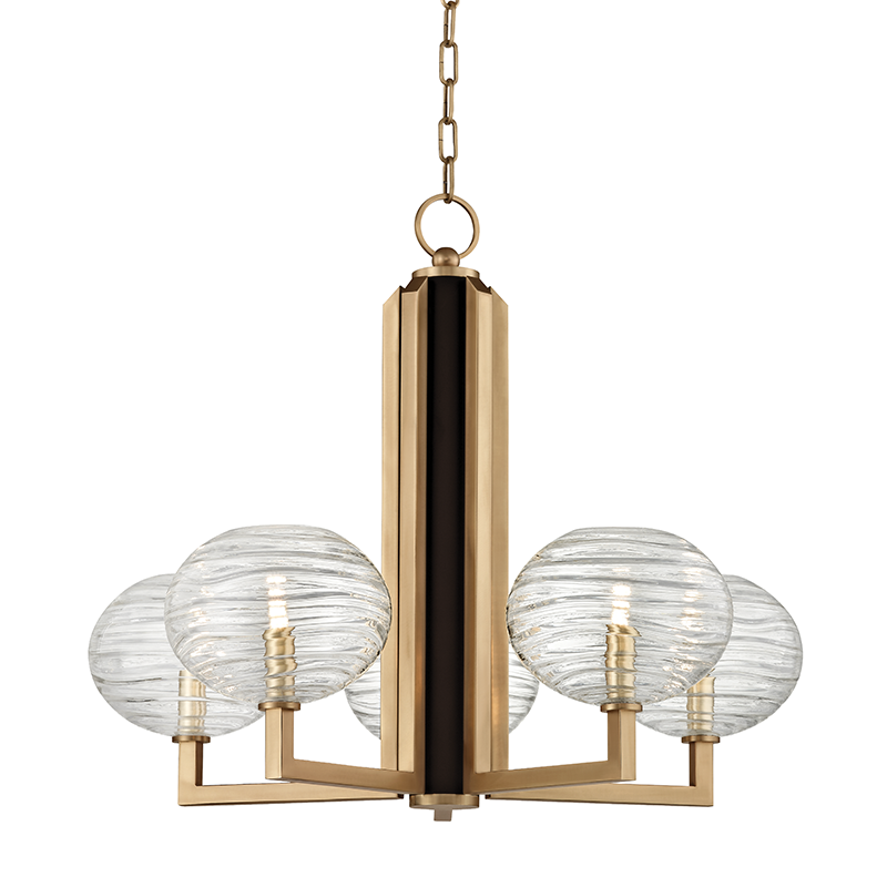 Breton Chandelier with Aged Brass Finish
