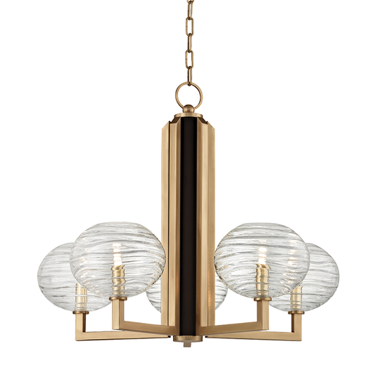 Breton Chandelier with Aged Brass Finish