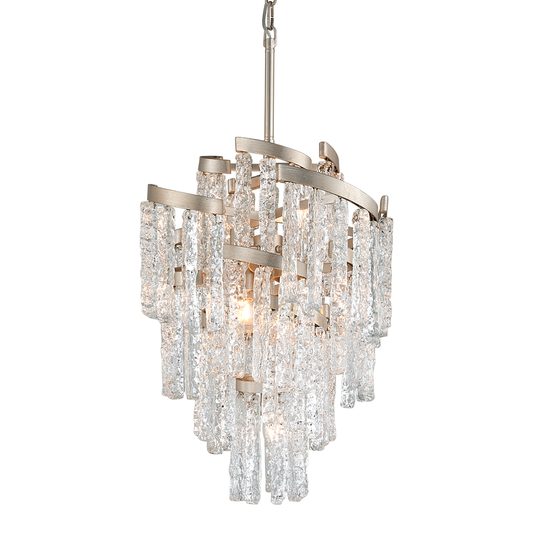 Mont Blanc Chandelier In MODERN SILVER LEAF Finish
