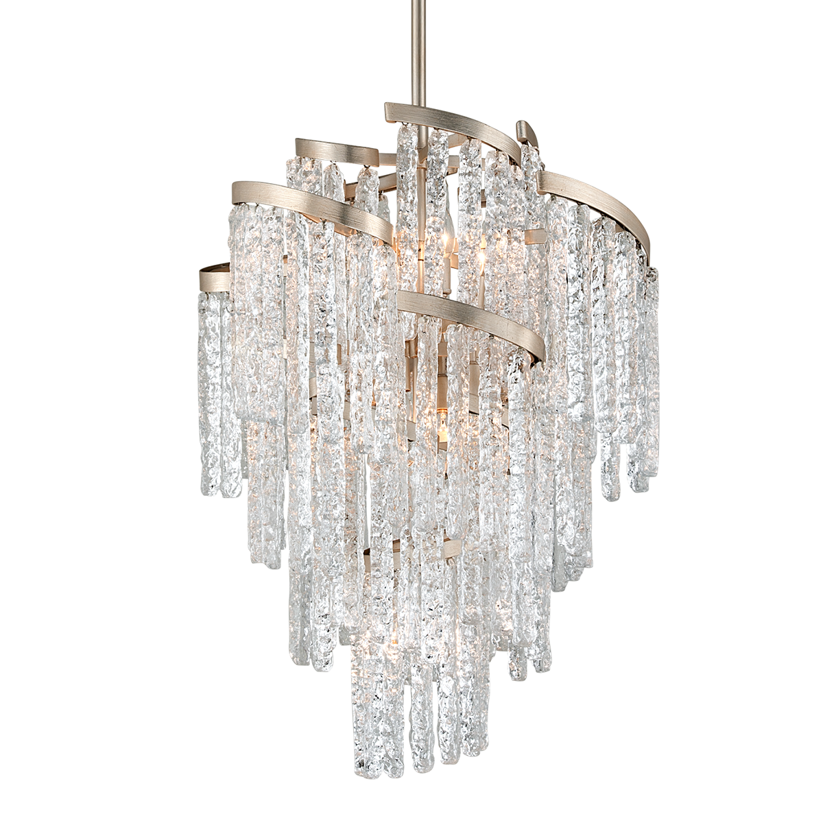 Mont Blanc Chandelier In MODERN SILVER LEAF Finish