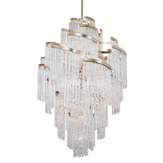 Mont Blanc Chandelier In MODERN SILVER LEAF Finish