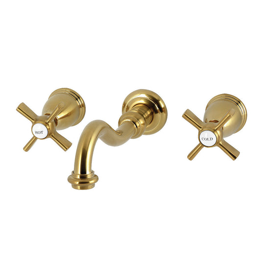 Millennium Wall-Mount Bathroom Faucet in Brushed Brass