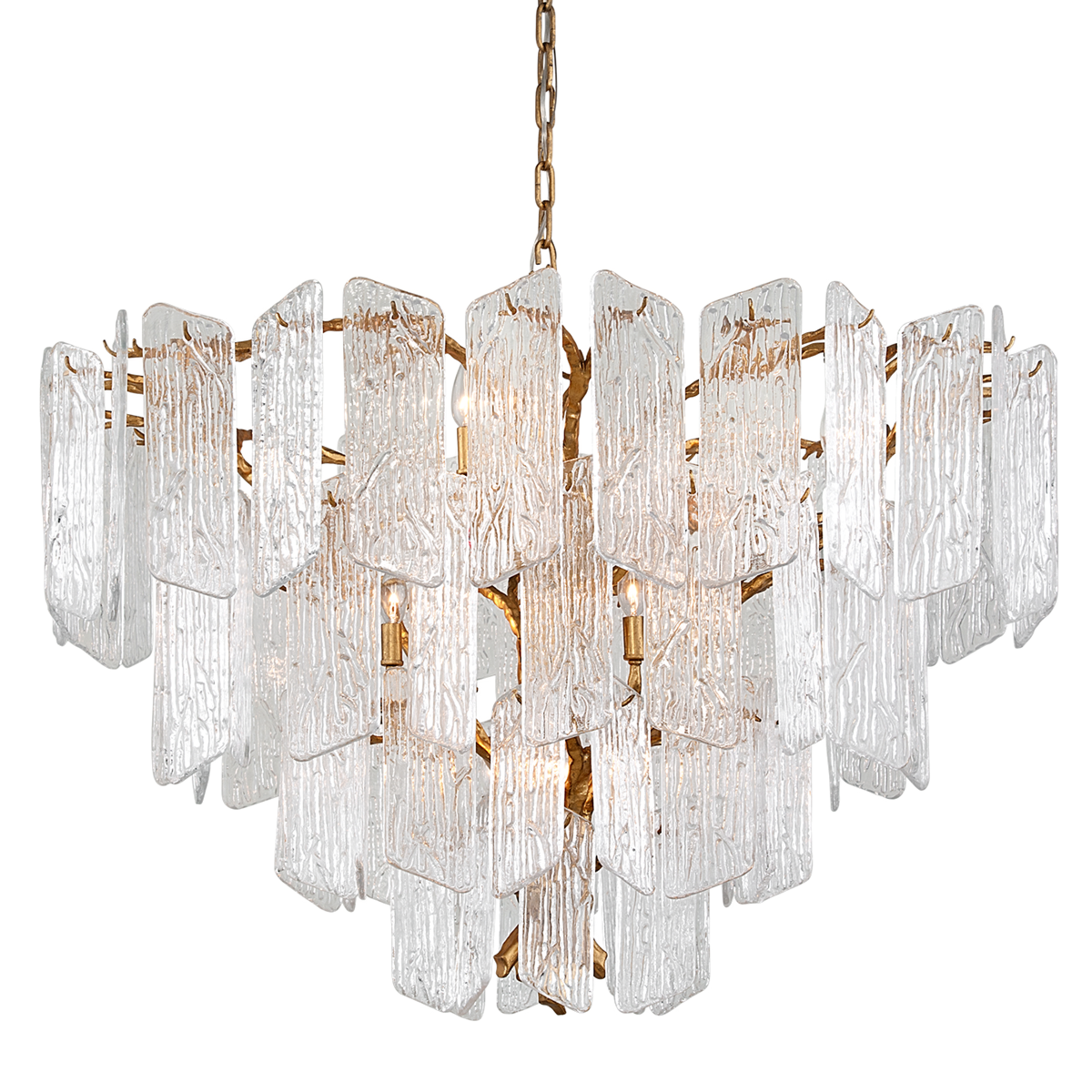 Piemonte Chandelier In Gold Leaf Finish
