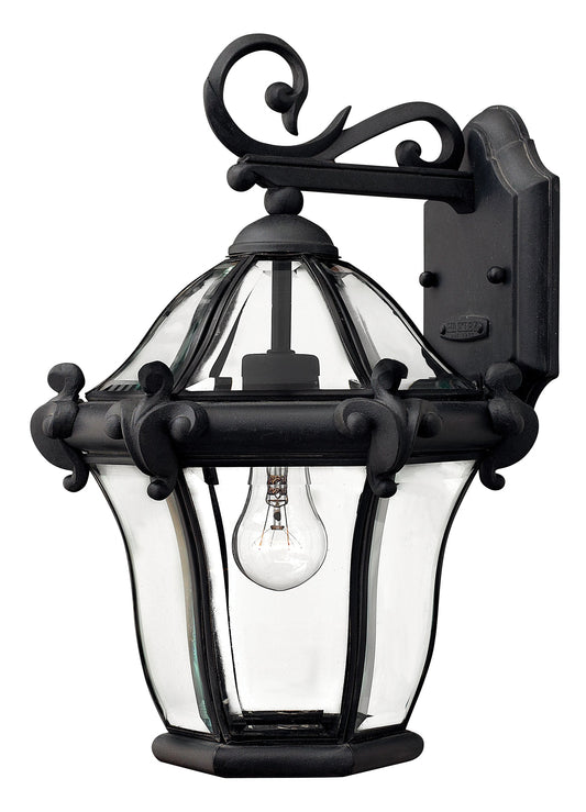 San Clemente Medium Wall Mount Lantern In Black Finish