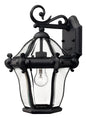San Clemente Medium Wall Mount Lantern In Black Finish
