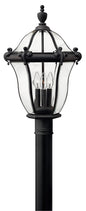 San Clemente Large Post Top or Pier Mount Lantern In Black Finish