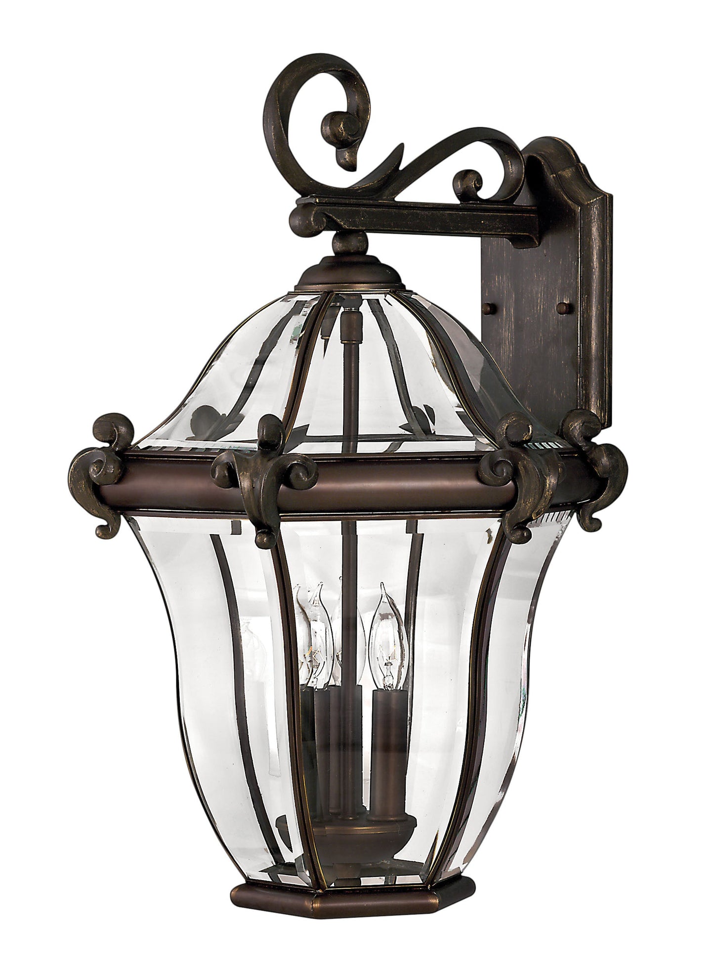 San Clemente Medium Wall Mount Lantern In Dark Bronze Finish