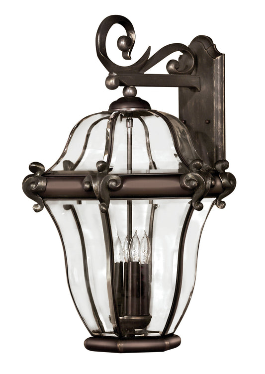 San Clemente Large Wall Mount Lantern In Dark Bronze Finish