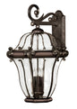 San Clemente Large Wall Mount Lantern In Dark Bronze Finish