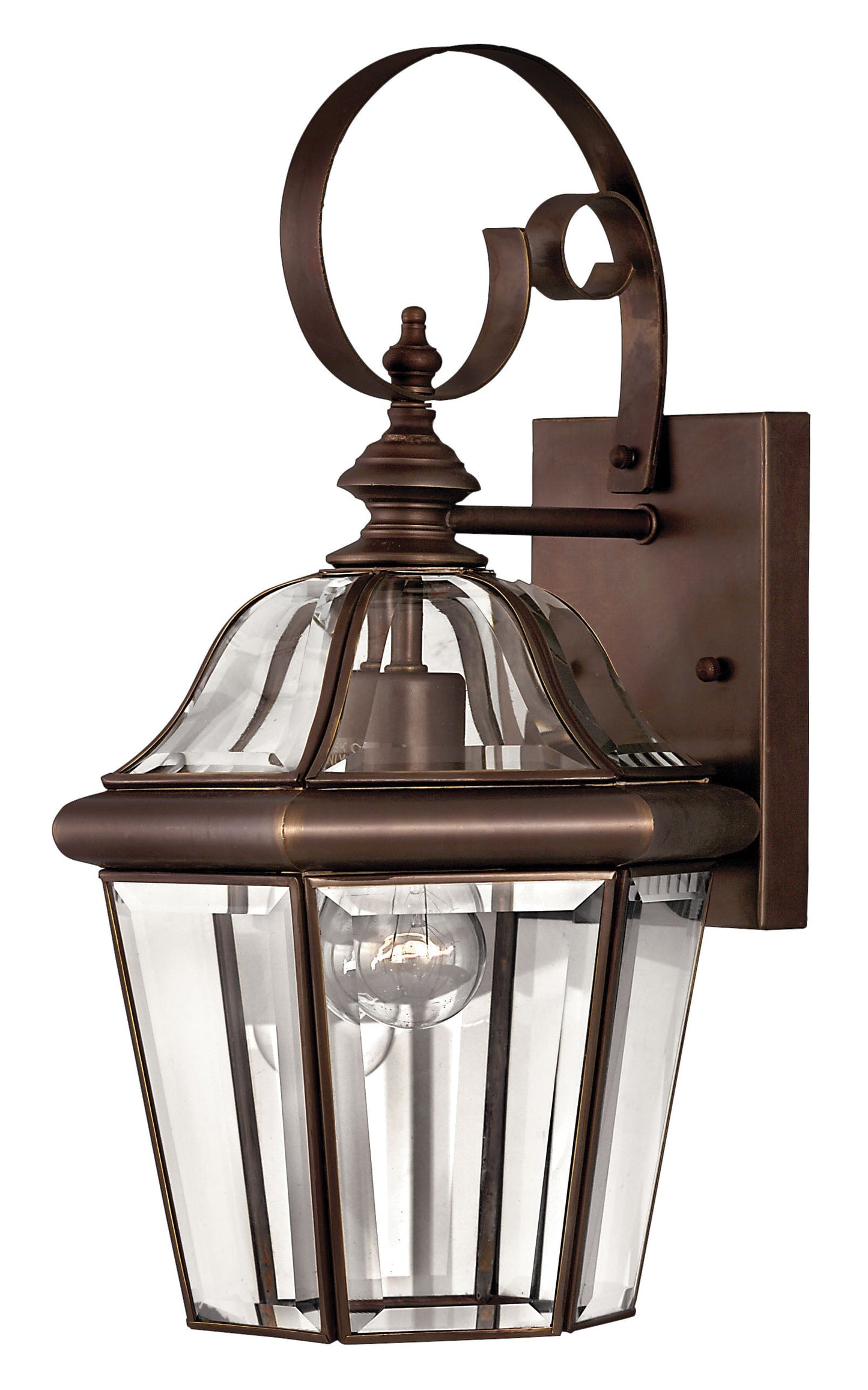 Augusta Medium Wall Mount Lantern In Dark Bronze Finish