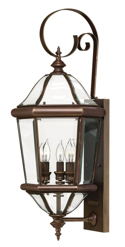 Augusta Large Wall Mount Lantern In Dark Bronze Finish