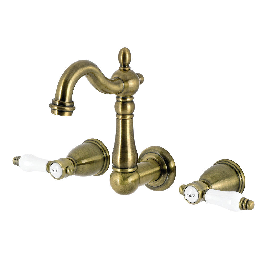 Bel-Air Wall-Mount Bathroom Faucet in Antique Brass